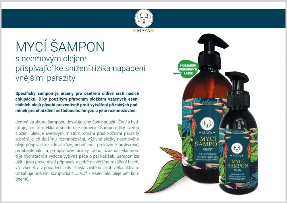 Mycí šampon pro psy MAYA 150 ml.