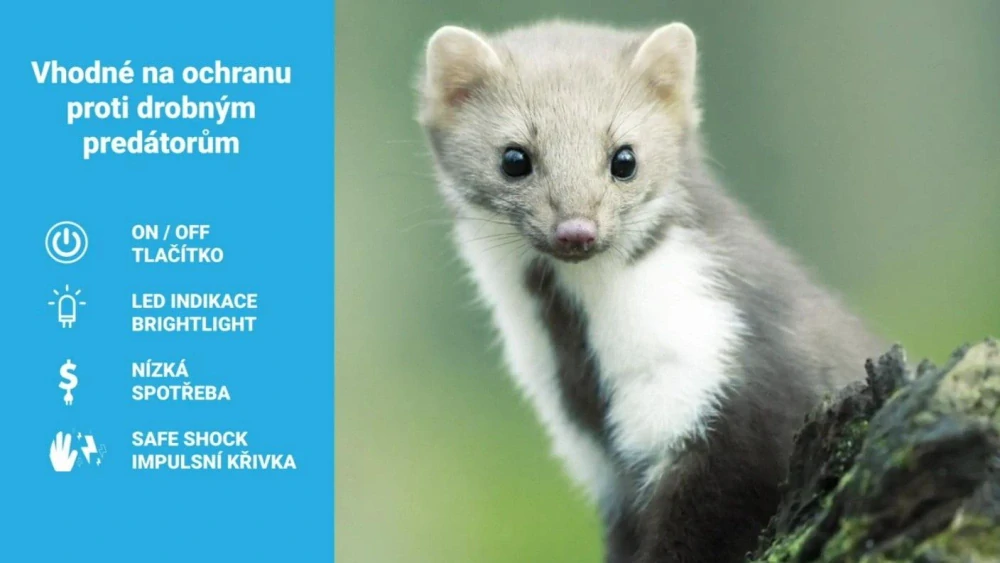 Set elektrického ohradníku pro psy, kočky, kuny - síťový zdroj - lanko 100 m